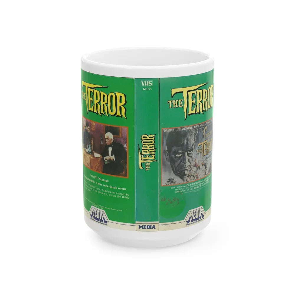 THE TERROR BORIS KARLOFF (VHS COVER) - White Coffee Mug-15oz-Go Mug Yourself