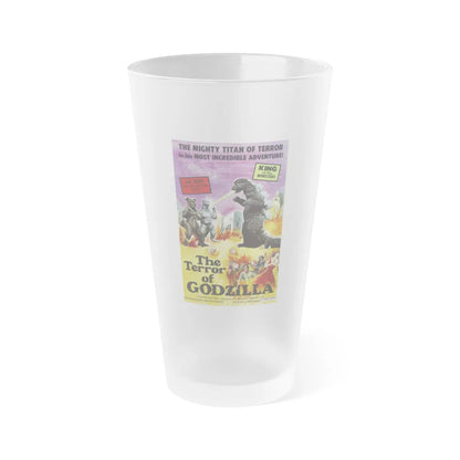 THE TERROR OF GODZILLA 1975 Movie Poster - Frosted Pint Glass 16oz-16oz-Frosted-Go Mug Yourself