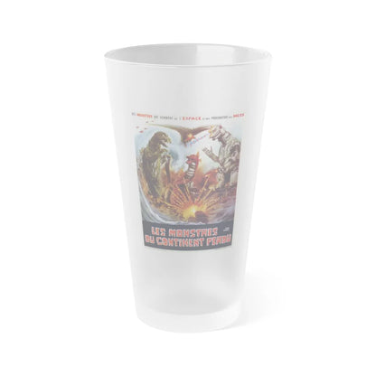 THE TERROR OF MECHAGODZILLA 1975 Movie Poster - Frosted Pint Glass 16oz-16oz-Frosted-Go Mug Yourself