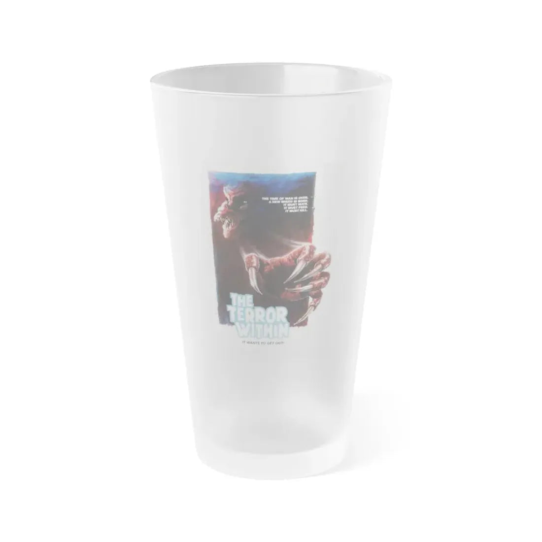 THE TERROR WITHIN 1989 Movie Poster - Frosted Pint Glass 16oz 16oz Frosted - Go Mug Yourself