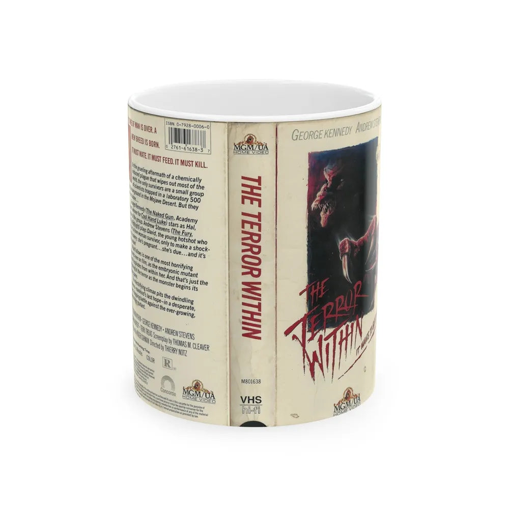 THE TERROR WITHIN (VHS COVER) - White Coffee Mug-11oz-Go Mug Yourself