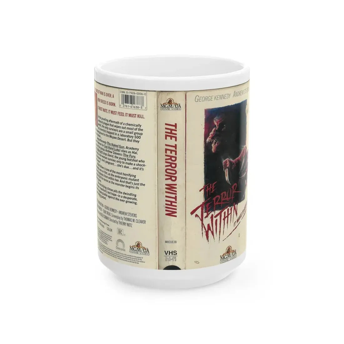 THE TERROR WITHIN (VHS COVER) - White Coffee Mug 15oz - Go Mug Yourself
