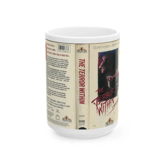 THE TERROR WITHIN (VHS COVER) - White Coffee Mug 15oz - Go Mug Yourself