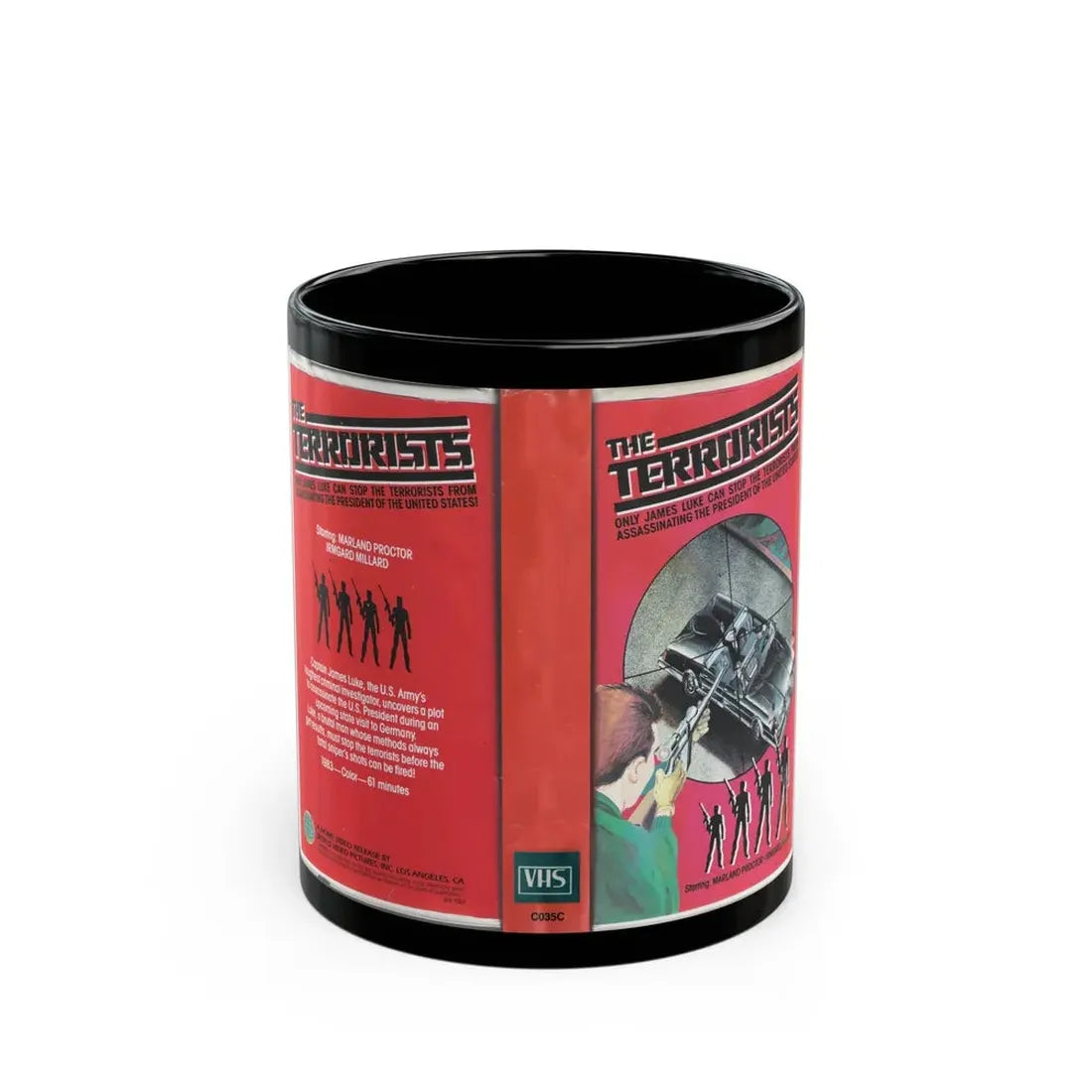 THE TERRORISTS (VHS COVER) - Black Coffee Mug 11oz - Go Mug Yourself