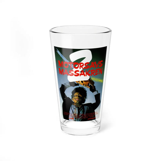 THE TEXAS CHAIN SAW MASSACRE 2 (DANISH) 1974 Movie Poster - Pint Glass 16oz-16oz-Go Mug Yourself