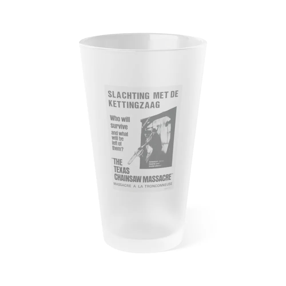 THE TEXAS CHAIN SAW MASSACRE (BELGIAN) 1974 Movie Poster - Frosted Pint Glass 16oz-16oz-Frosted-Go Mug Yourself