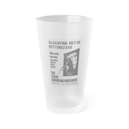 THE TEXAS CHAIN SAW MASSACRE (BELGIAN) 1974 Movie Poster - Frosted Pint Glass 16oz 16oz Frosted - Go Mug Yourself