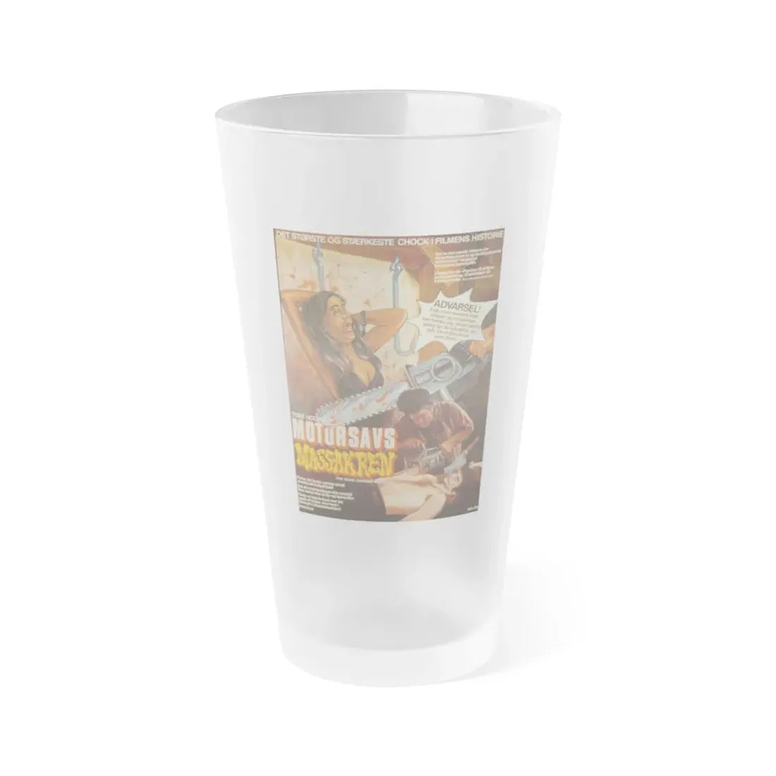 THE TEXAS CHAIN SAW MASSACRE (DANISH) 1974 Movie Poster - Frosted Pint Glass 16oz 16oz Frosted - Go Mug Yourself
