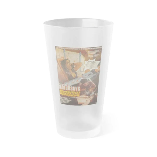 THE TEXAS CHAIN SAW MASSACRE (DANISH) 1974 Movie Poster - Frosted Pint Glass 16oz 16oz Frosted - Go Mug Yourself