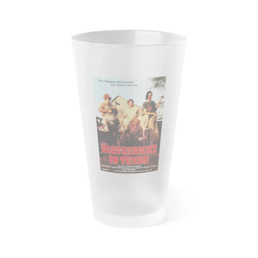 THE TEXAS CHAIN SAW MASSACRE (GERMAN) 1974 Movie Poster - Frosted Pint Glass 16oz 16oz Frosted - Go Mug Yourself