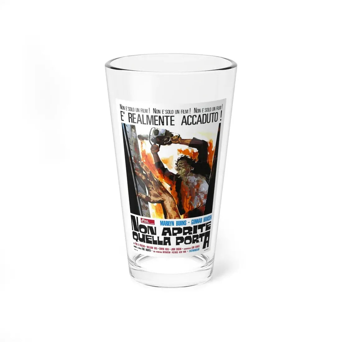 THE TEXAS CHAIN SAW MASSACRE (ITALIAN) 1974 Movie Poster - Pint Glass 16oz 16oz - Go Mug Yourself