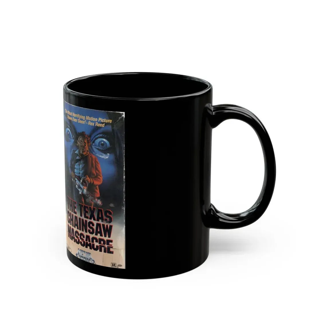 THE TEXAS CHAINSAW MASSACRE GUNNAR HANSEN (VHS COVER) - Black Coffee Mug - Go Mug Yourself
