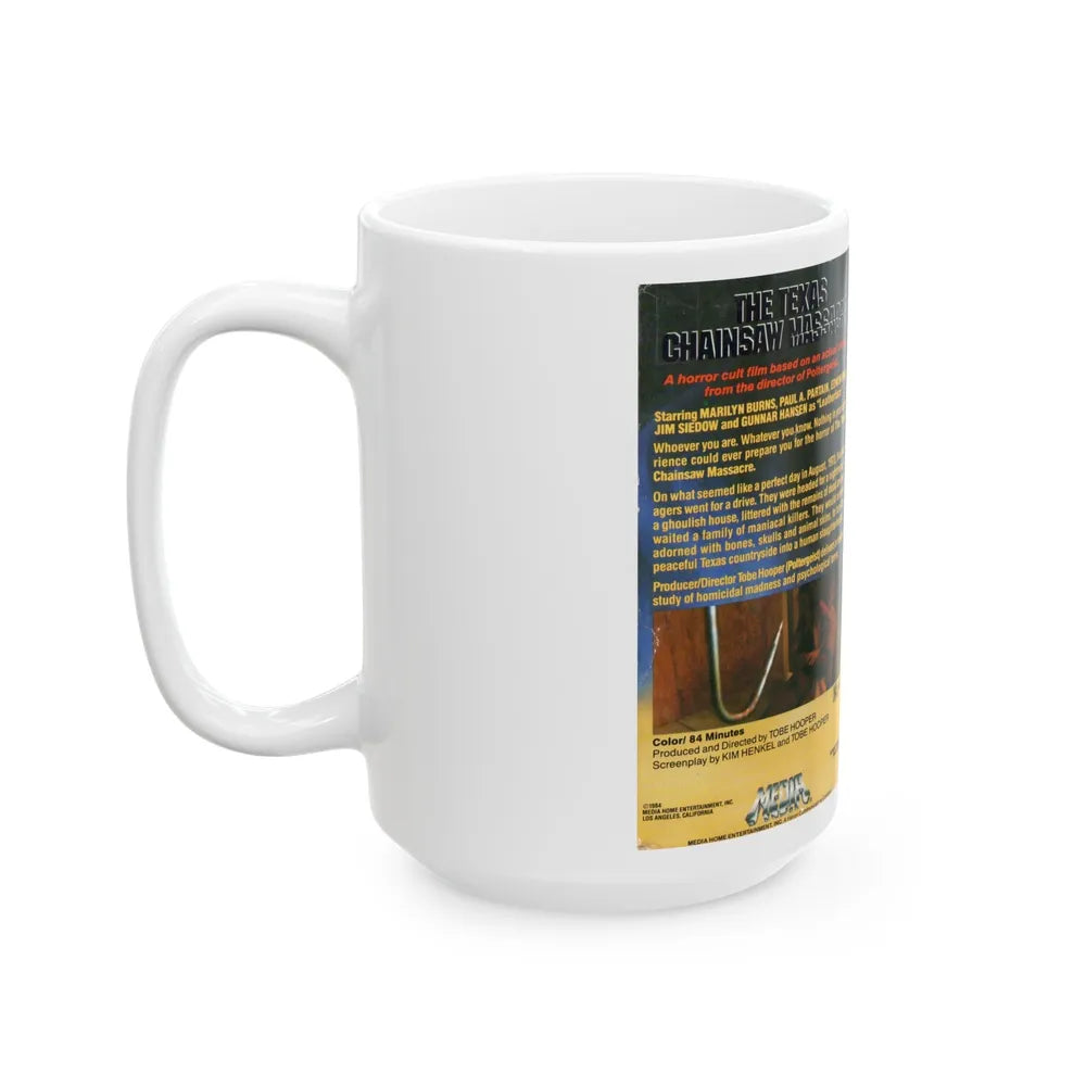 THE TEXAS CHAINSAW MASSACRE GUNNAR HANSEN (VHS COVER) - White Coffee Mug-Go Mug Yourself