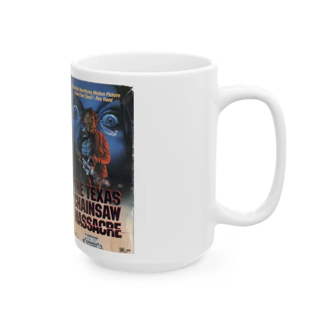 THE TEXAS CHAINSAW MASSACRE GUNNAR HANSEN (VHS COVER) - White Coffee Mug - Go Mug Yourself