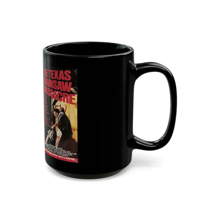 THE TEXAS CHAINSAW MASSACRE MPI HOME VIDEO (VHS COVER) - Black Coffee Mug-Go Mug Yourself