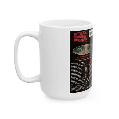 THE TEXAS CHAINSAW MASSACRE MPI HOME VIDEO (VHS COVER) - White Coffee Mug - Go Mug Yourself