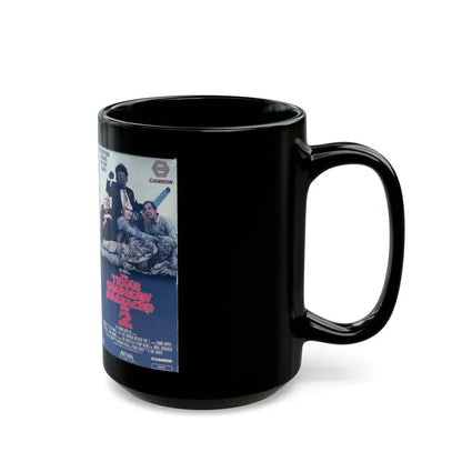 THE TEXAS CHAINSAW MASSACRE PART 2 (VHS COVER) - Black Coffee Mug - Go Mug Yourself
