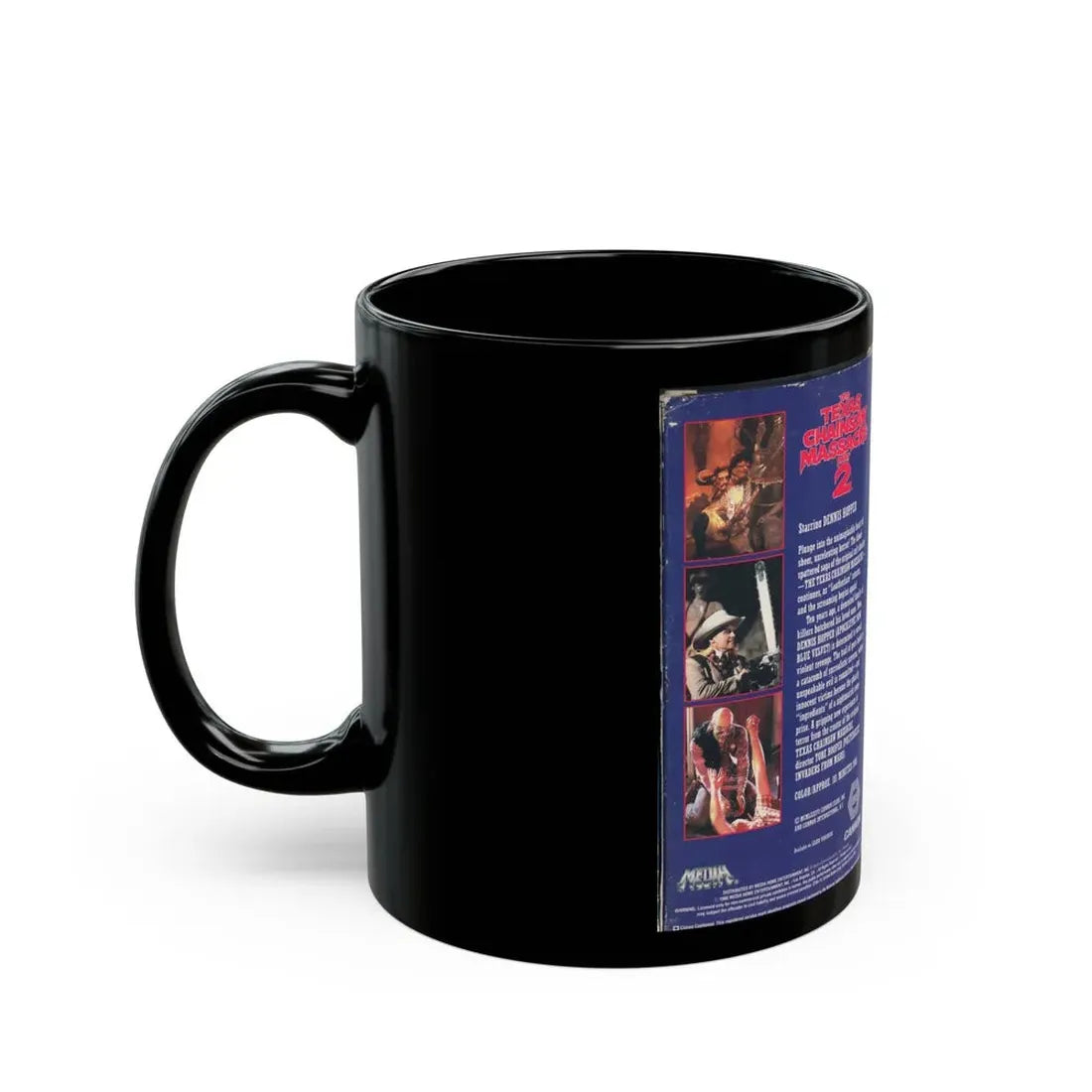 THE TEXAS CHAINSAW MASSACRE PART 2 (VHS COVER) - Black Coffee Mug - Go Mug Yourself