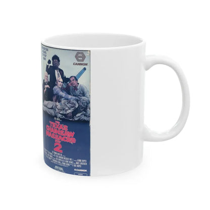THE TEXAS CHAINSAW MASSACRE PART 2 (VHS COVER) - White Coffee Mug - Go Mug Yourself