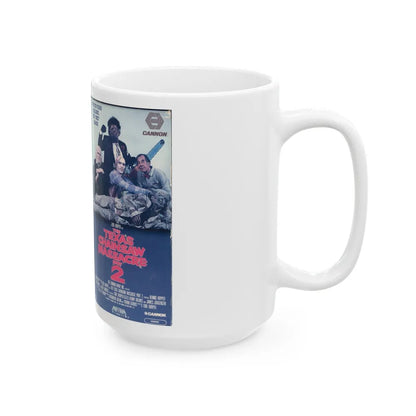 THE TEXAS CHAINSAW MASSACRE PART 2 (VHS COVER) - White Coffee Mug-Go Mug Yourself