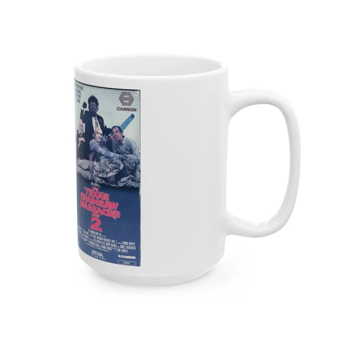 THE TEXAS CHAINSAW MASSACRE PART 2 (VHS COVER) - White Coffee Mug - Go Mug Yourself