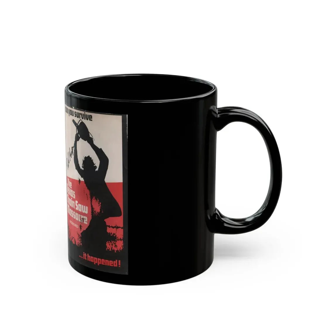 THE TEXAS CHAINSAW MASSACRE SIGNED BY TOBY HOOPER (VHS COVER) - Black Coffee Mug - Go Mug Yourself