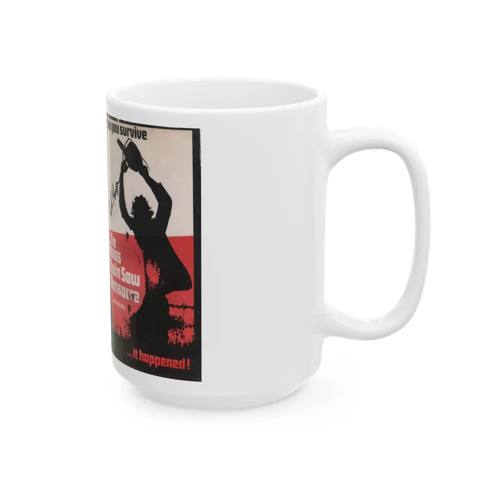 THE TEXAS CHAINSAW MASSACRE SIGNED BY TOBY HOOPER (VHS COVER) - White Coffee Mug-Go Mug Yourself