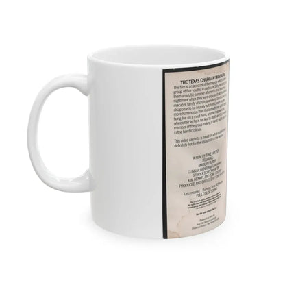 THE TEXAS CHAINSAW MASSACRE SIGNED BY TOBY HOOPER (VHS COVER) - White Coffee Mug - Go Mug Yourself