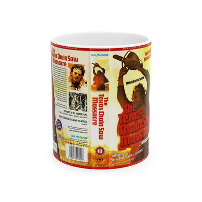 THE TEXAS CHAINSAW MASSACRE VERSION2 (VHS COVER) - White Coffee Mug-11oz-Go Mug Yourself