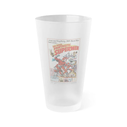 THE THREE FANTASTIC SUPERMEN 1967 Movie Poster - Frosted Pint Glass 16oz-16oz-Frosted-Go Mug Yourself