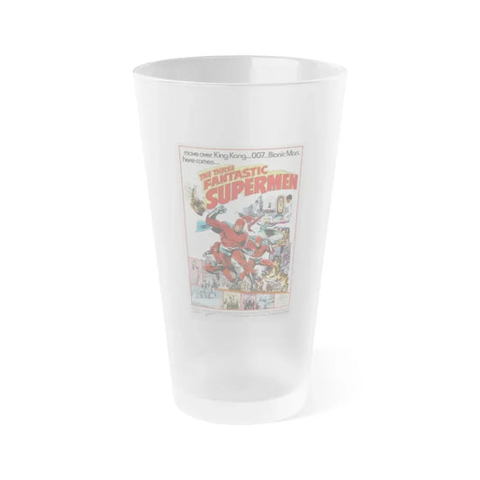 THE THREE FANTASTIC SUPERMEN 1967 Movie Poster - Frosted Pint Glass 16oz 16oz Frosted - Go Mug Yourself