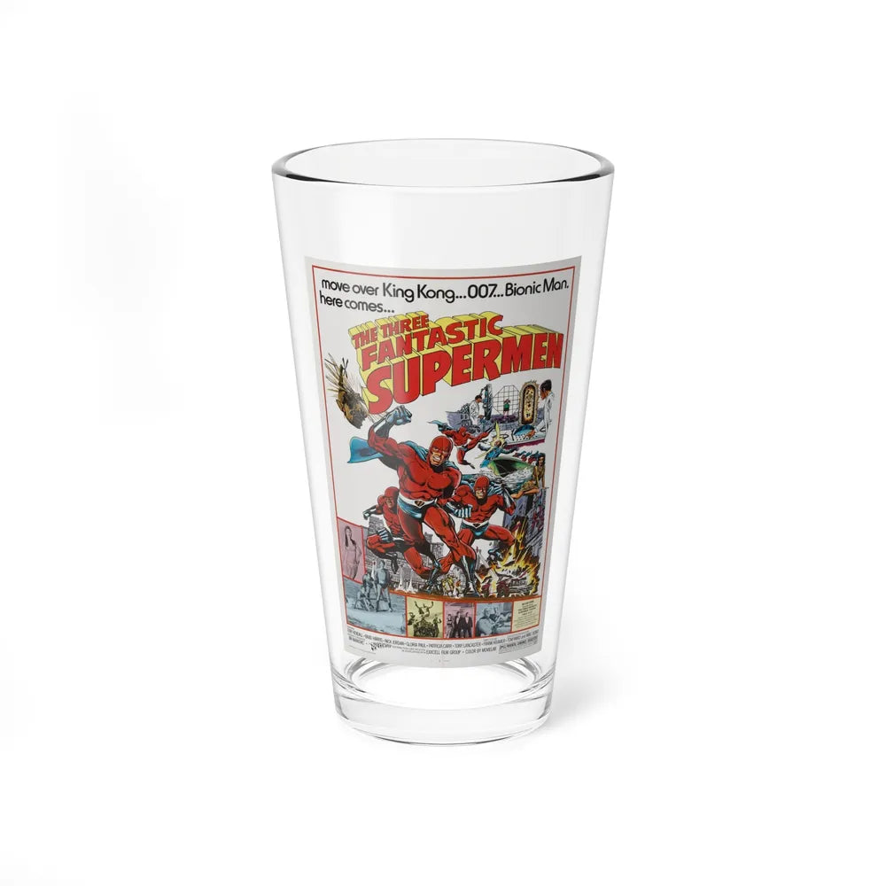 THE THREE FANTASTIC SUPERMEN 1967 Movie Poster - Pint Glass 16oz-16oz-Go Mug Yourself