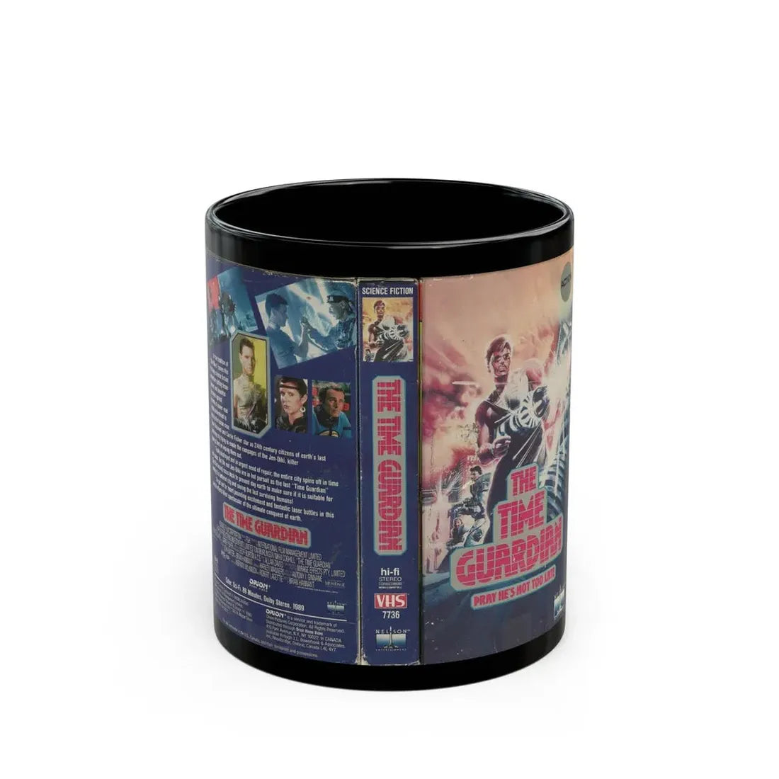 THE TIME GUARDIAN ORION HOME VIDEO (VHS COVER) - Black Coffee Mug 11oz - Go Mug Yourself