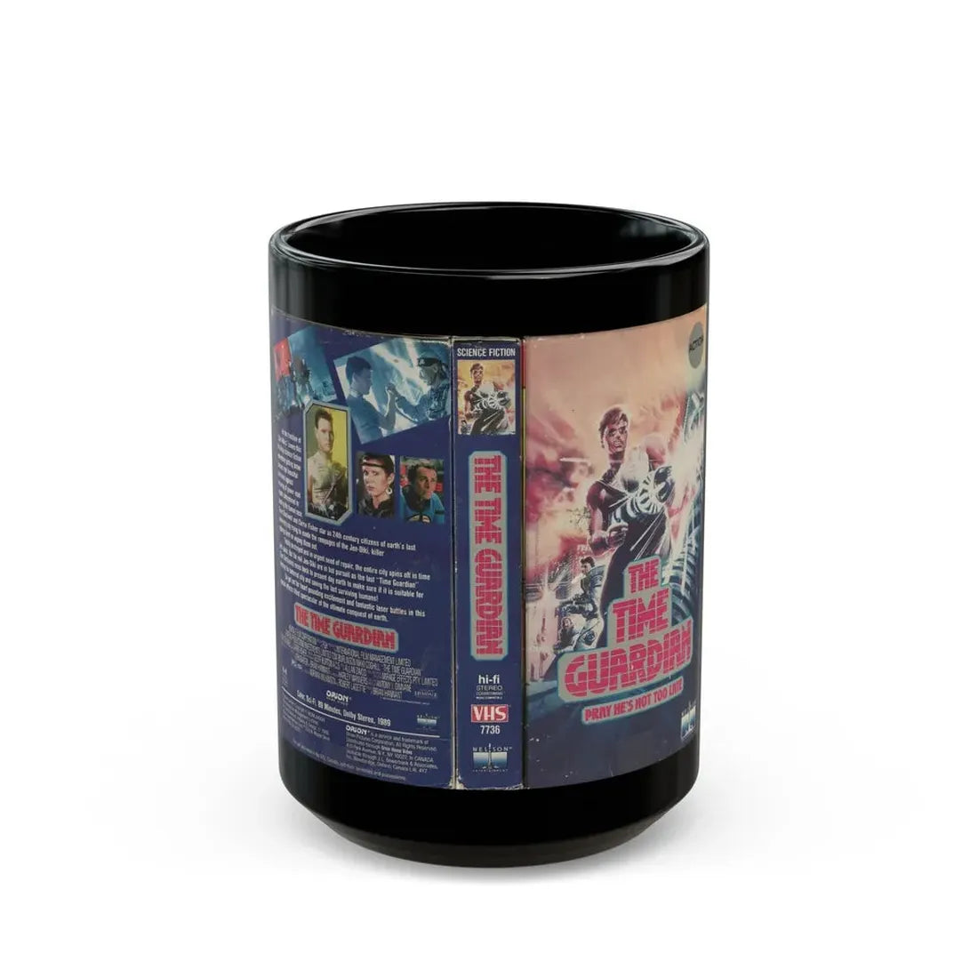 THE TIME GUARDIAN ORION HOME VIDEO (VHS COVER) - Black Coffee Mug 15oz - Go Mug Yourself