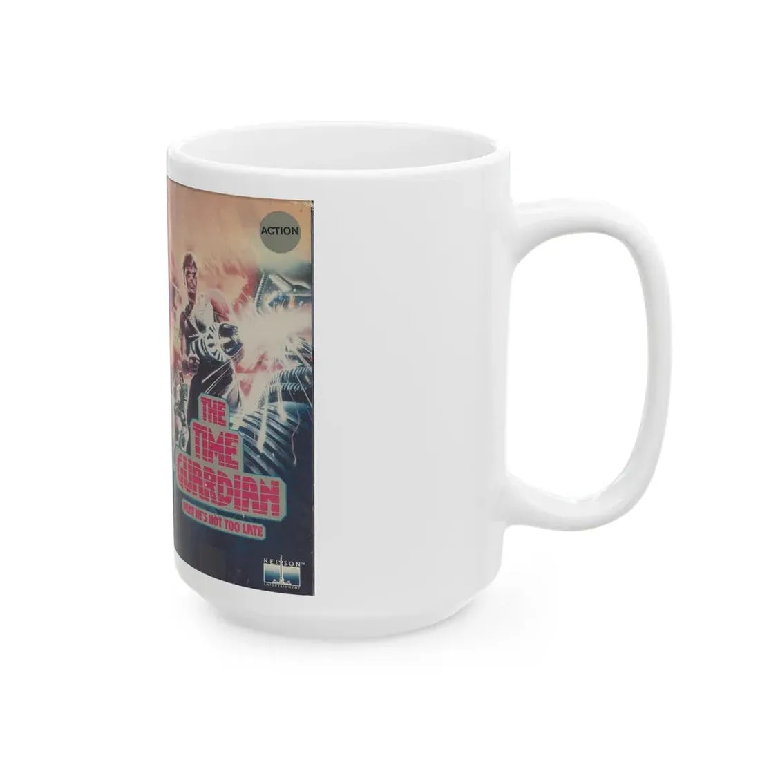 THE TIME GUARDIAN ORION HOME VIDEO (VHS COVER) - White Coffee Mug - Go Mug Yourself