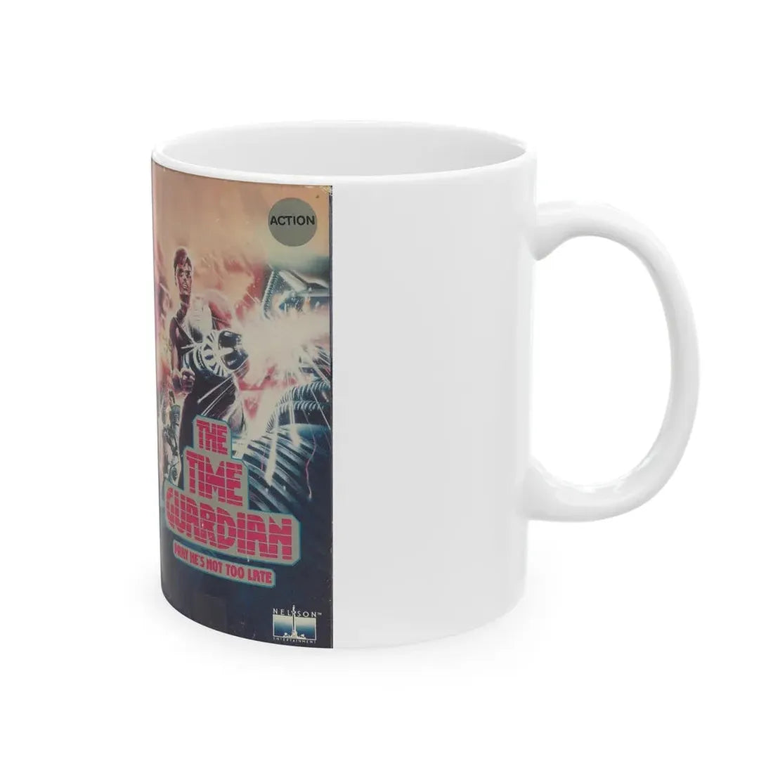 THE TIME GUARDIAN ORION HOME VIDEO (VHS COVER) - White Coffee Mug - Go Mug Yourself