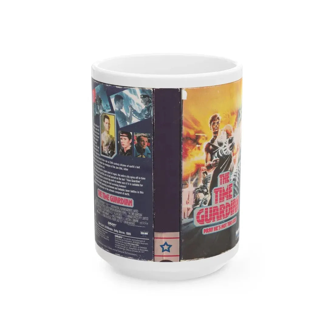 THE TIME GUARDIAN (VHS COVER) - White Coffee Mug 15oz - Go Mug Yourself