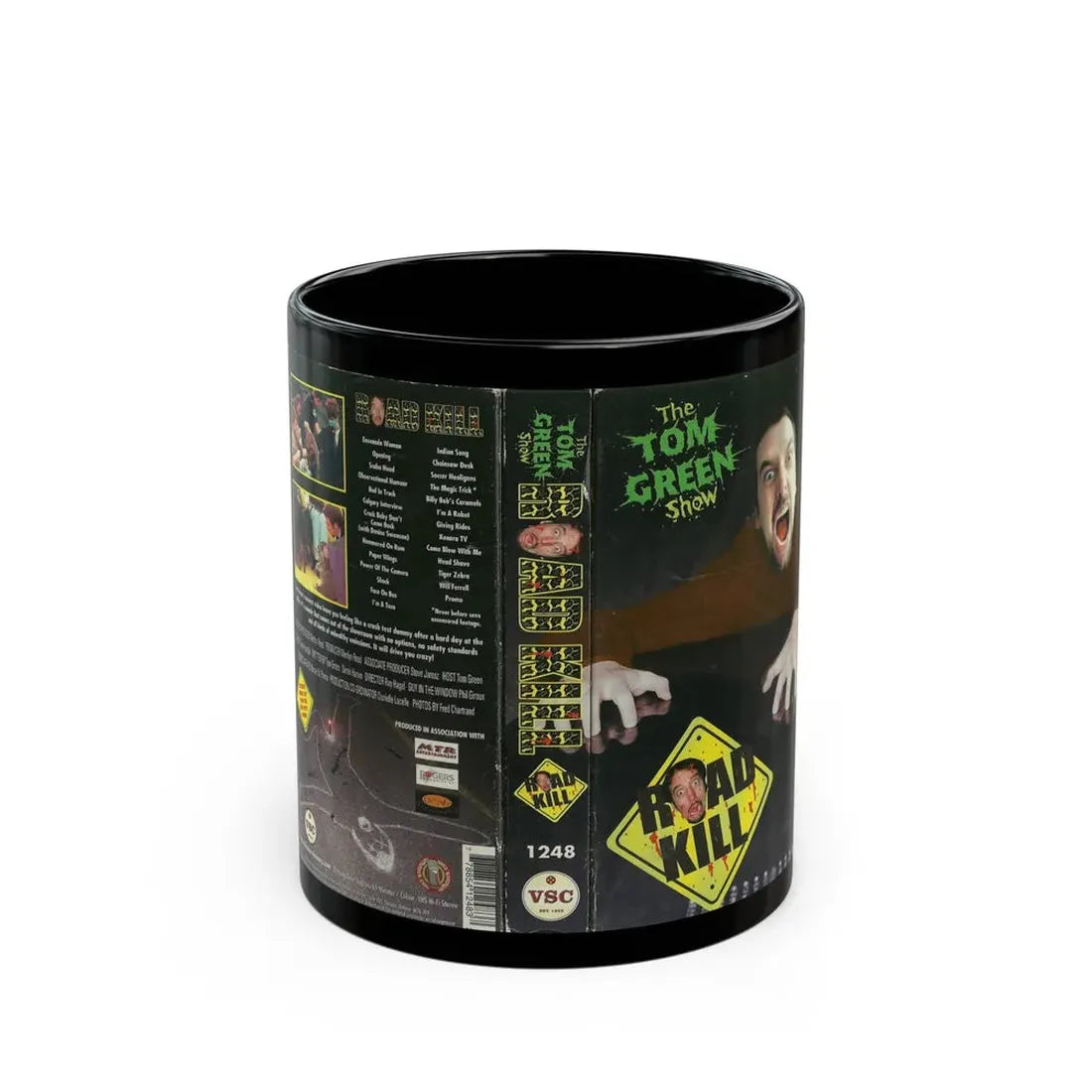 THE TOM GREEN SHOW ROAD KILL (VHS COVER) - Black Coffee Mug 11oz - Go Mug Yourself