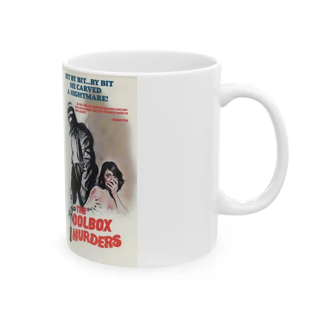 THE TOOLBOX MURDERS (VHS COVER) - White Coffee Mug - Go Mug Yourself