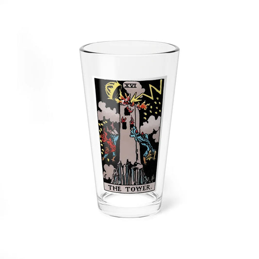 The Tower (Tarot Card) Pint Glass 16oz-16oz-Go Mug Yourself