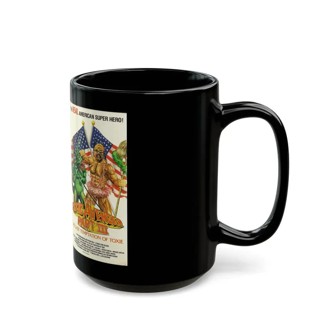 THE TOXIC AVENGER PART 3 THE LAST TEMPTATION OF TOXIE (VHS COVER) - Black Coffee Mug - Go Mug Yourself