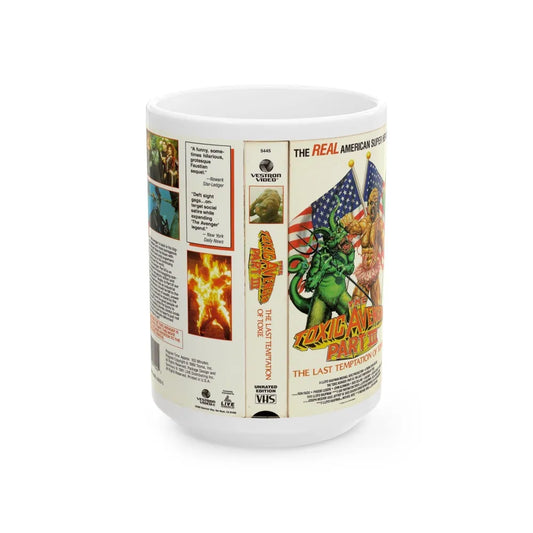 THE TOXIC AVENGER PART 3 THE LAST TEMPTATION OF TOXIE (VHS COVER) - White Coffee Mug-15oz-Go Mug Yourself