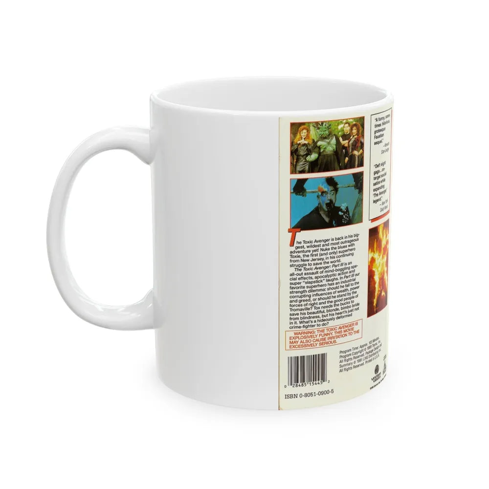 THE TOXIC AVENGER PART 3 THE LAST TEMPTATION OF TOXIE (VHS COVER) - White Coffee Mug-Go Mug Yourself