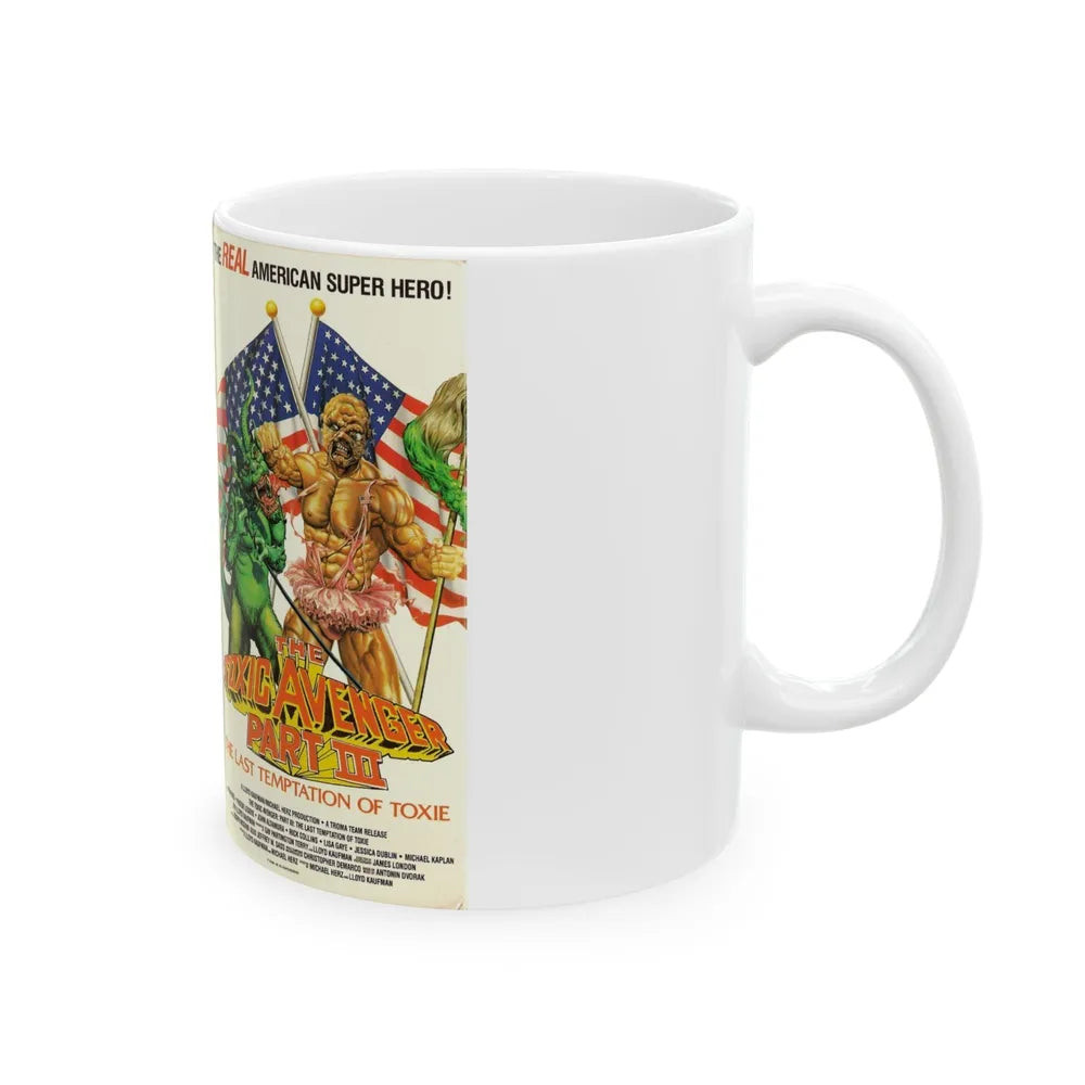 THE TOXIC AVENGER PART 3 THE LAST TEMPTATION OF TOXIE (VHS COVER) - White Coffee Mug-Go Mug Yourself