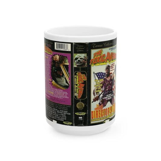 THE TOXIC AVENGER THE UNRATED DIRECTORS CUT (VHS COVER) - White Coffee Mug-15oz-Go Mug Yourself