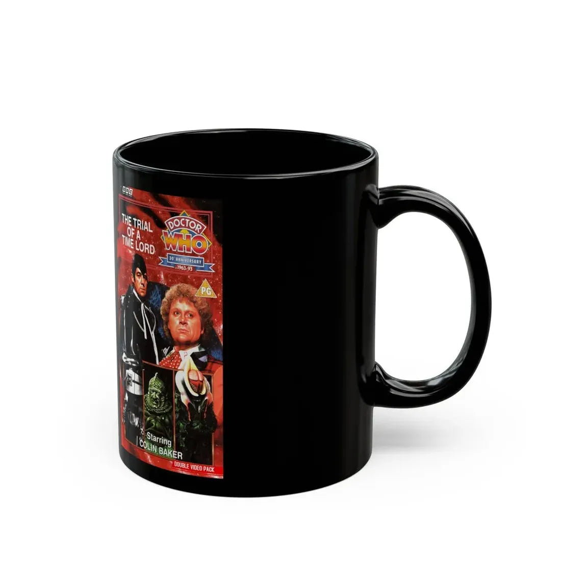 THE TRIAL OF THE TIME LORD (VHS COVER) - Black Coffee Mug - Go Mug Yourself