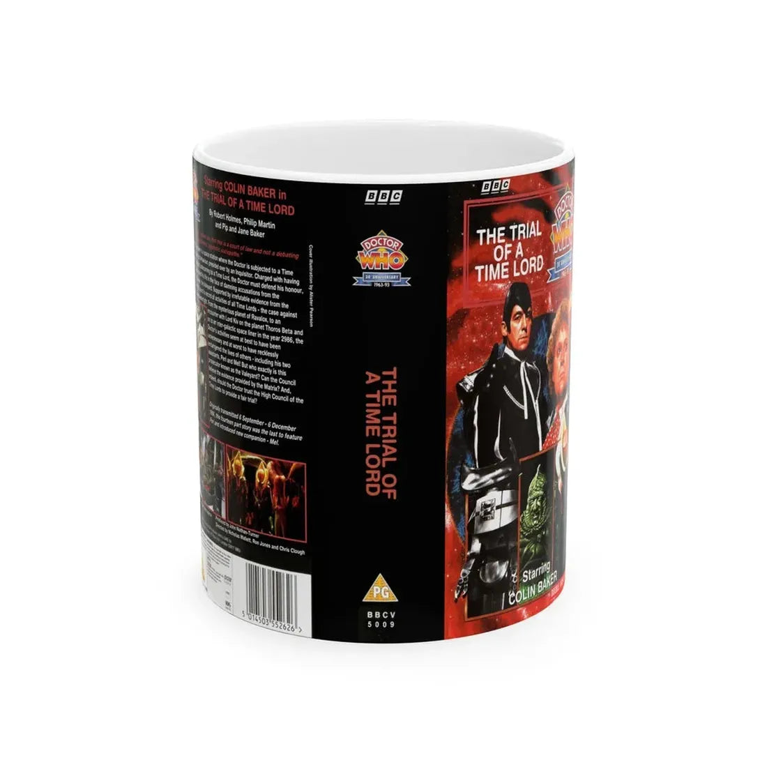 THE TRIAL OF THE TIME LORD (VHS COVER) - White Coffee Mug 11oz - Go Mug Yourself
