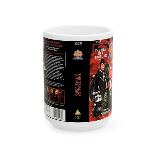 THE TRIAL OF THE TIME LORD (VHS COVER) - White Coffee Mug 15oz - Go Mug Yourself