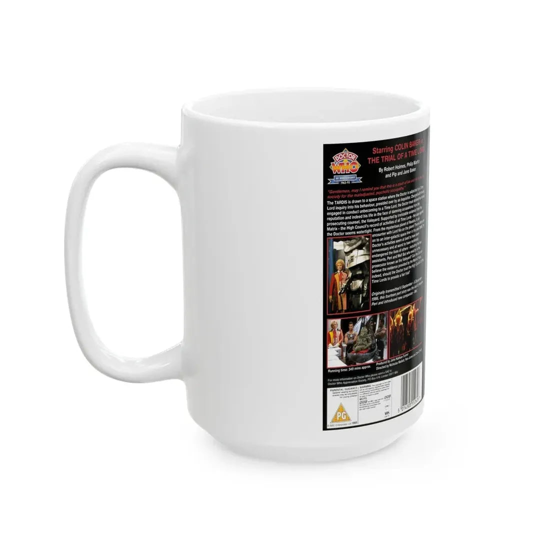 THE TRIAL OF THE TIME LORD (VHS COVER) - White Coffee Mug - Go Mug Yourself