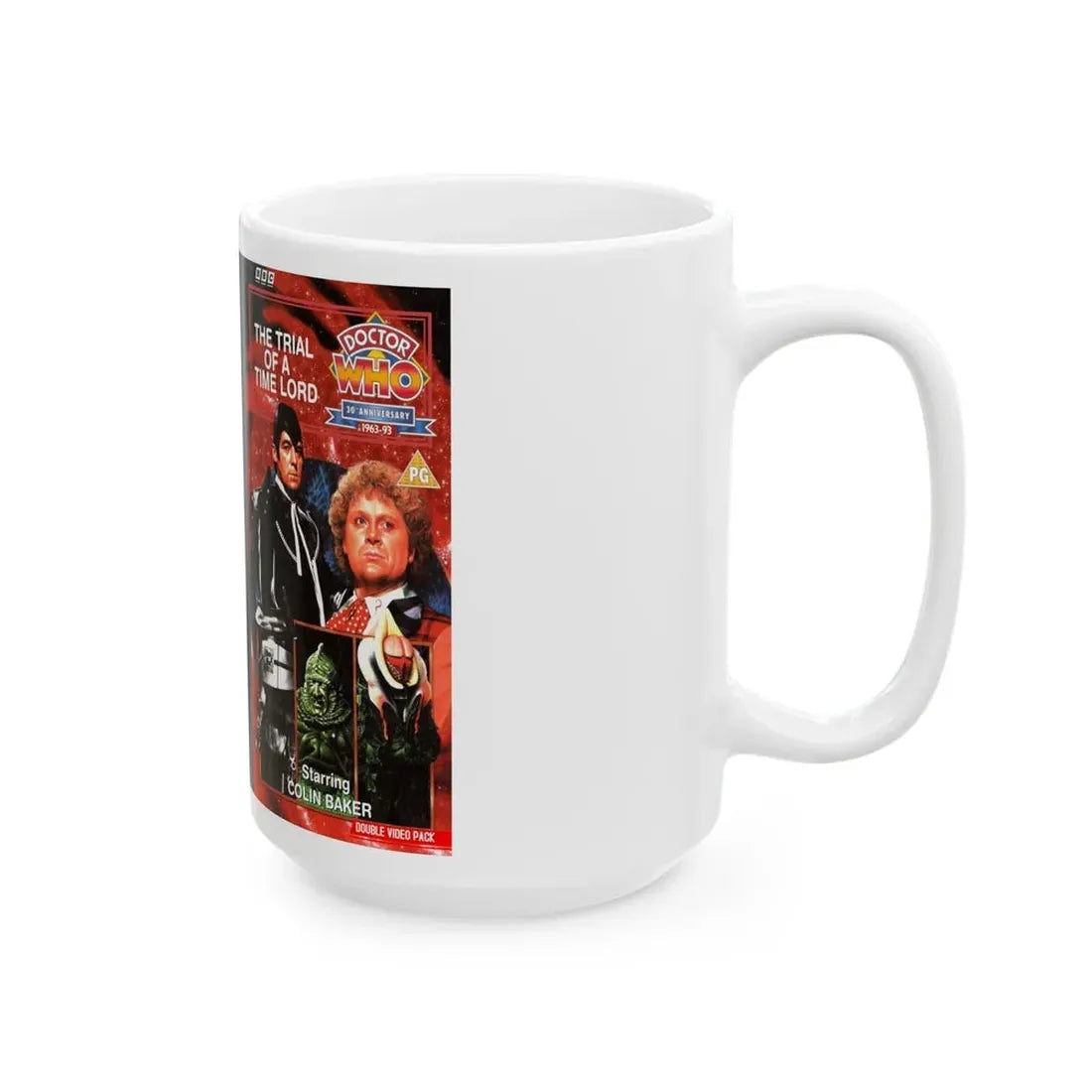 THE TRIAL OF THE TIME LORD (VHS COVER) - White Coffee Mug - Go Mug Yourself